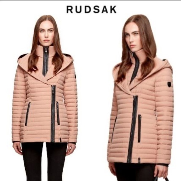 RUDSAK Jackets & Blazers - RUDSAK Blush Quilted Hooded down fill light spring Puffer Jacket
